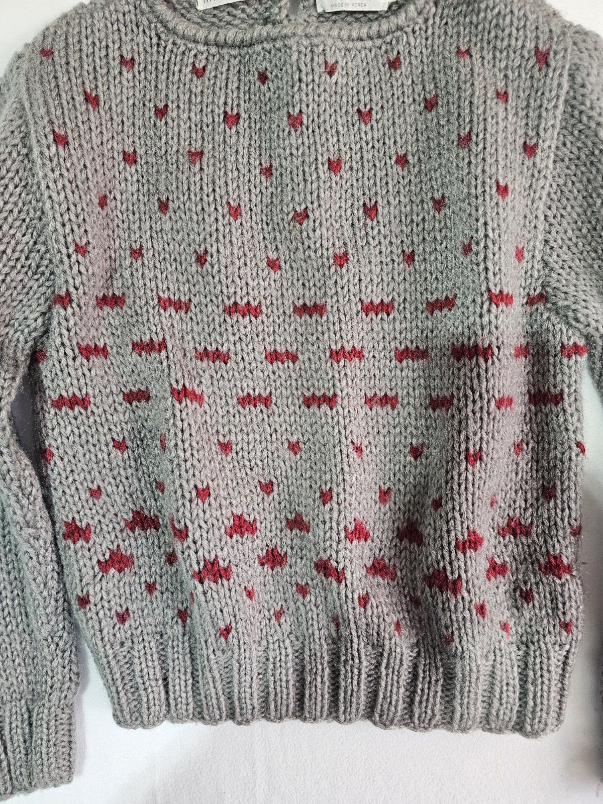 Hand Knit Vintage Robert Scott Ltd Sweater Hearts Medium Grandmacore