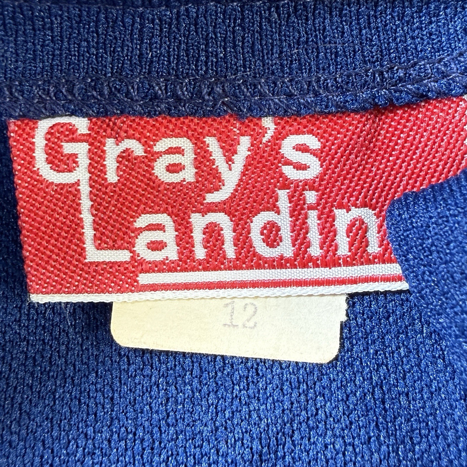 Vintage 60s 70s Grays Landing Mod Zip Front Dress Blue Purple 12P Mid Century