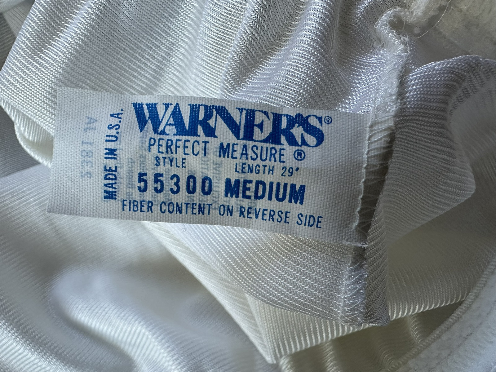 Warners Half Slip Lace Trim Perfect Measure White Nylon 55300 Sz M USA Vintage