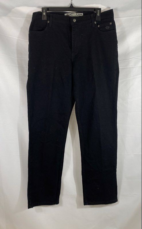 Vintage 2004 Harley-Davidson Black Straight Leg Jeans Made in Canada Sz 12 34×34