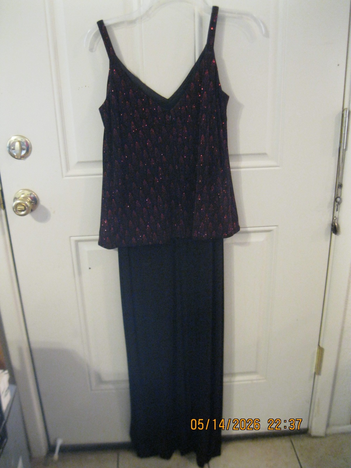 EN FRANCAIS by HUEY WALTZER Cocktail Dress, Black Vintage Sleeveless Glittery 10