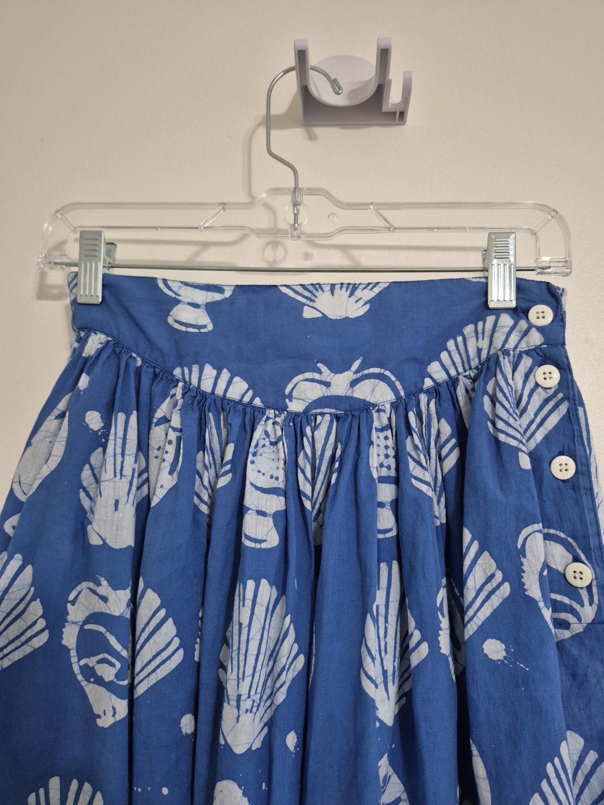 Vintage 90s Passports Pier 1 Imports Blue White Seashell Skirt Top Set – Small