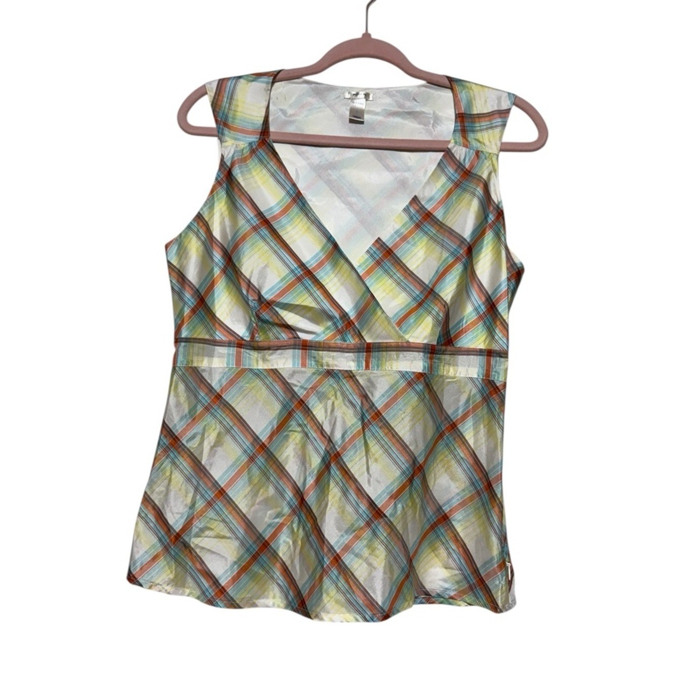 Old Navy Y2K Plaid Babydoll Tank Top Cami Size M Spring Picnic Vintage Summer
