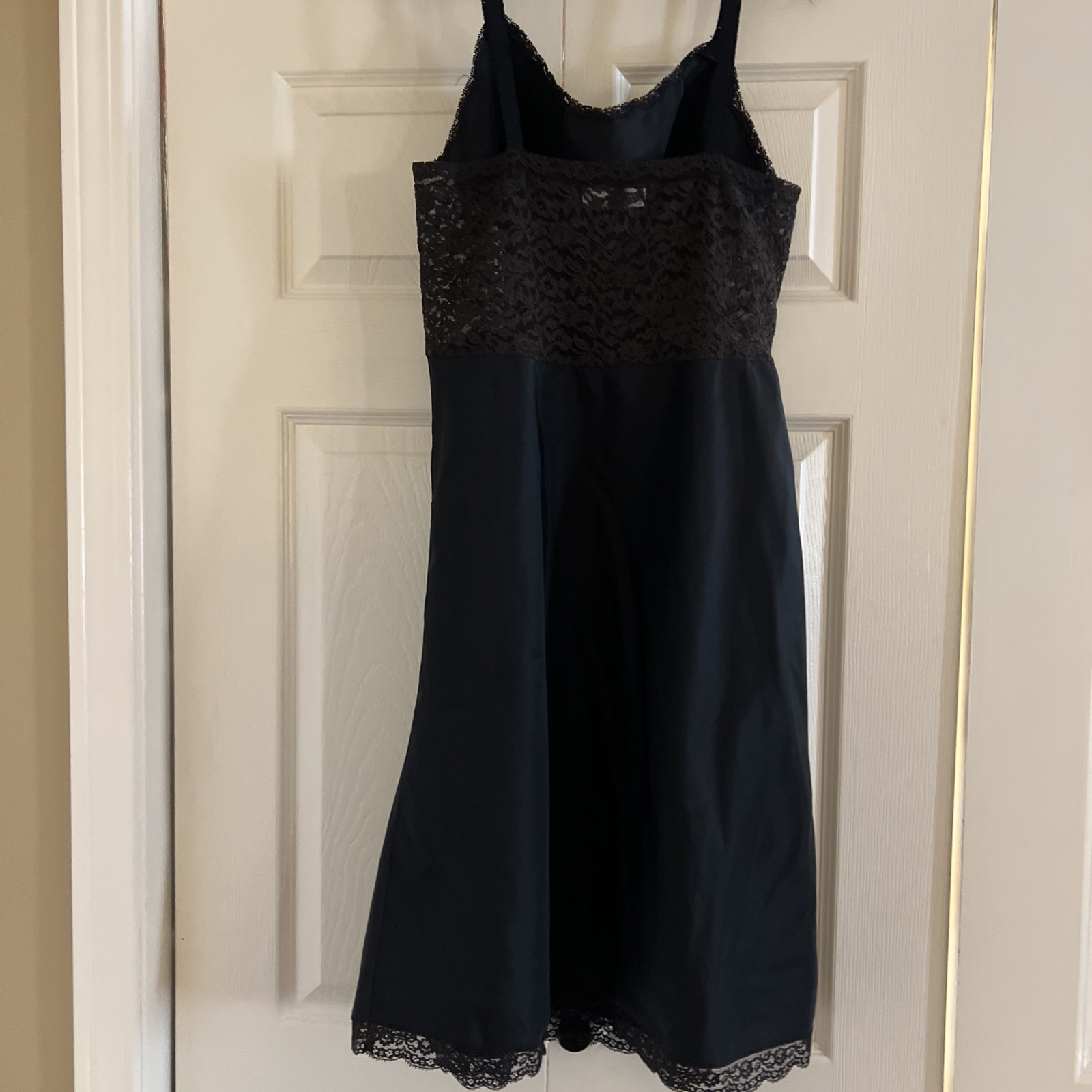 1950’s BARBIZON CONTURA Tafredda Full Slip Black W/ Stretch Lace Size 14