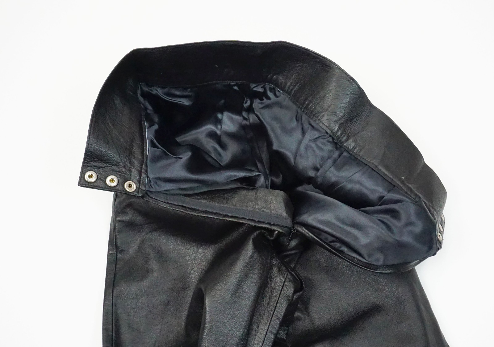 vintage 1980s high waist pleated leather pants black leather size XS
