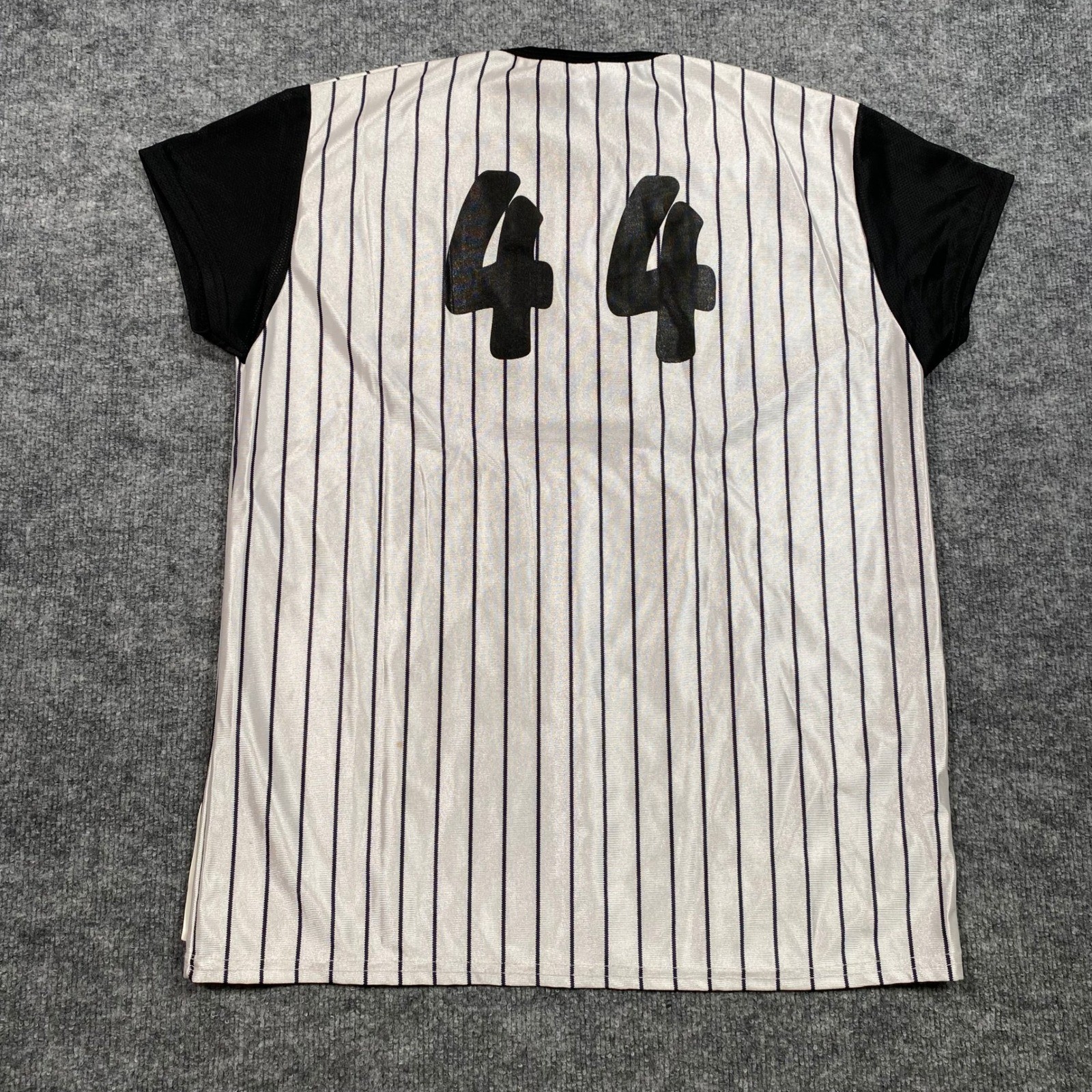 Sports Belle Lady Huskies Baseball Jersey White Black Pinstripe 44 USA Large
