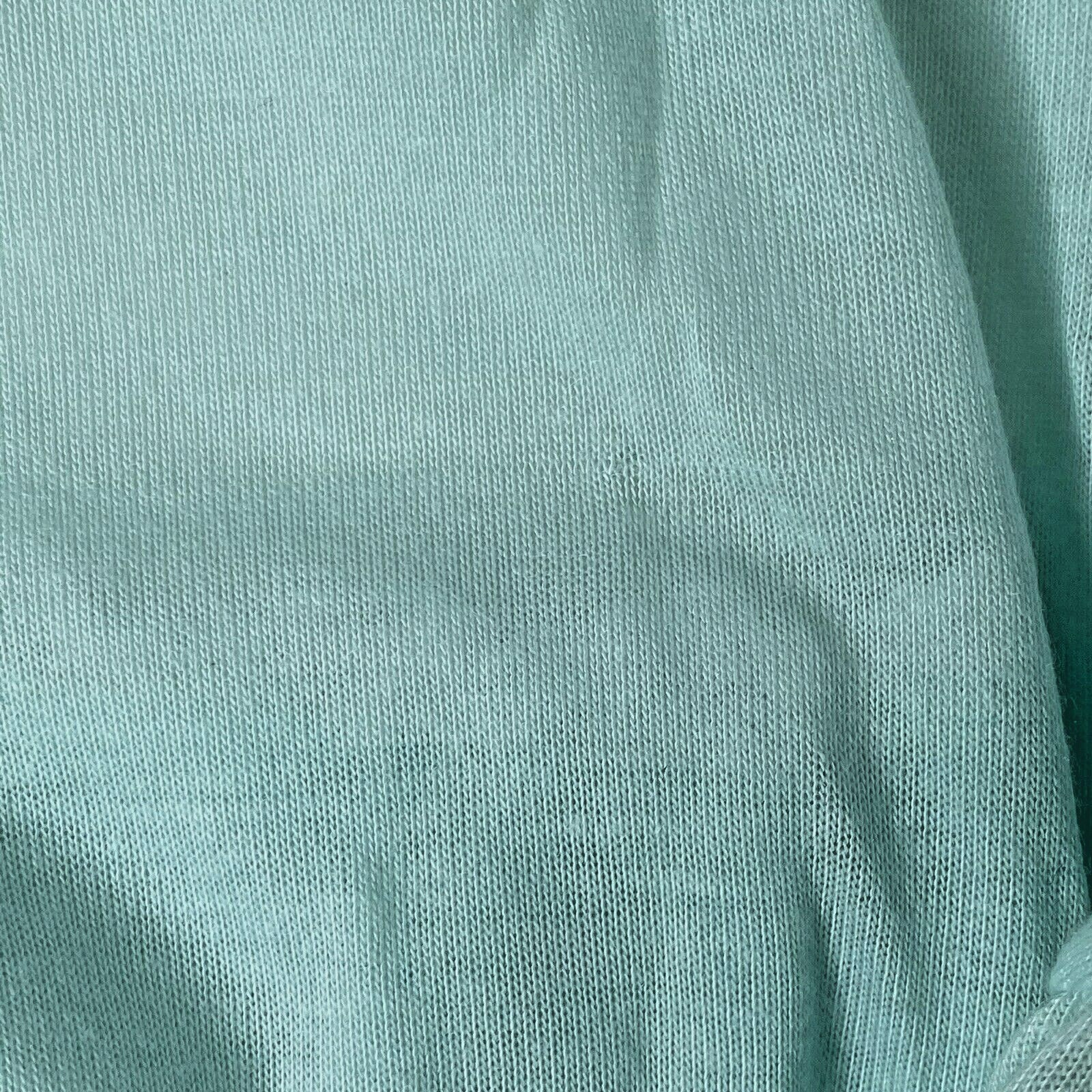 Cinejour Nightgown Ruffles Button Up Long Sleeve M USA Polyester Mint Green