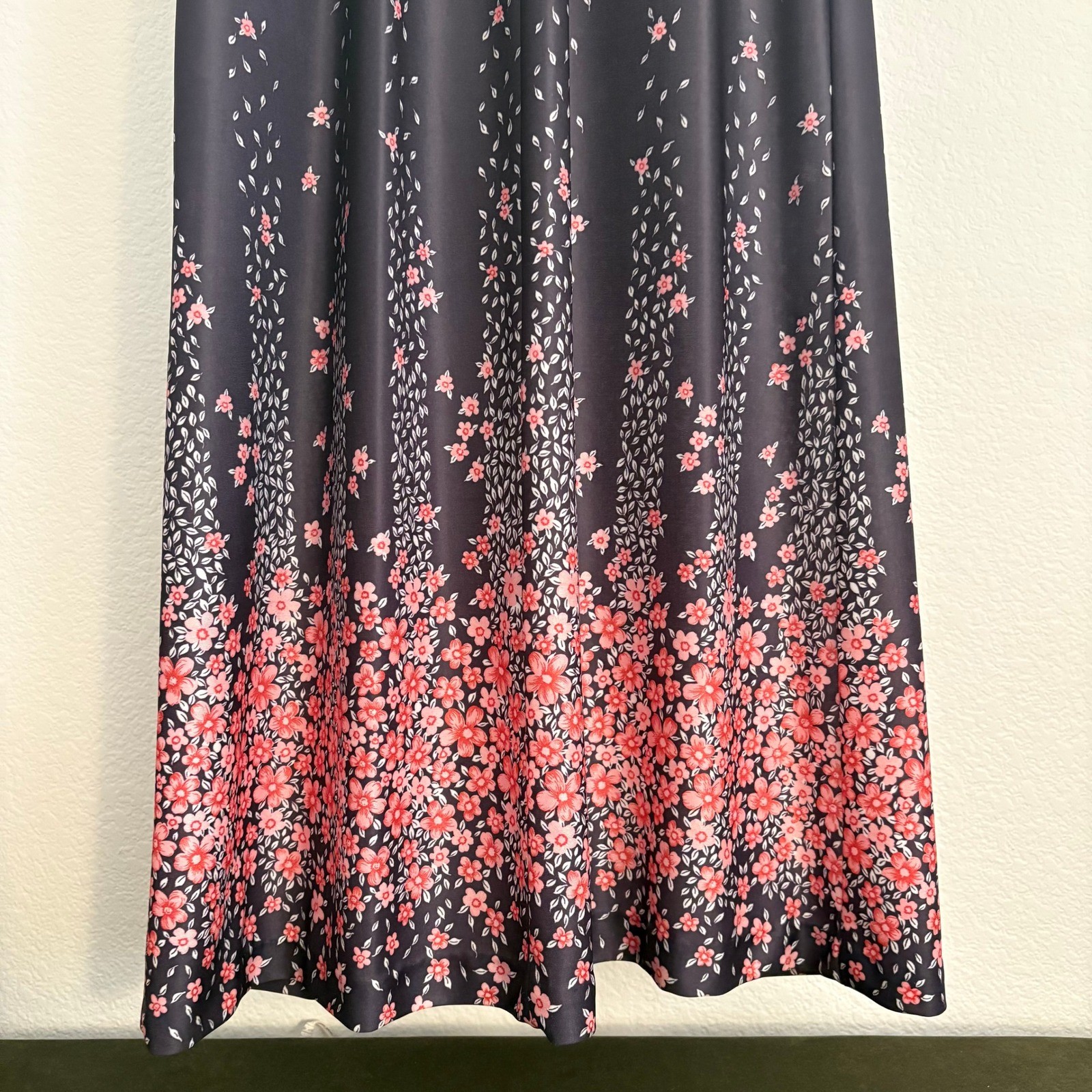 Ja Na of Hawaii Vintage Cherry Blossom Floral Maxi Dress Medium Bohemian