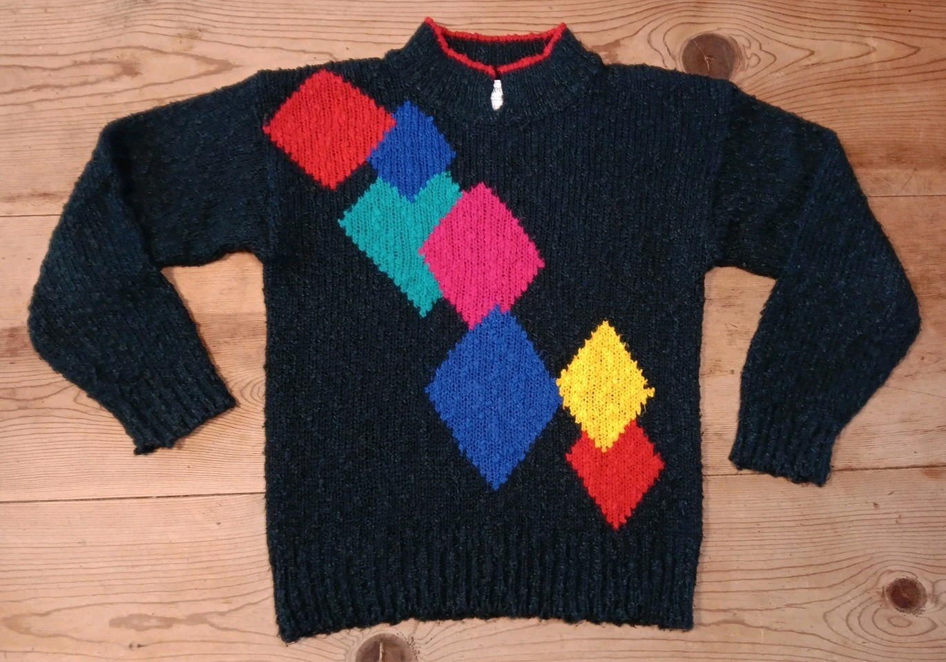 Vtg 90s Colter Bay Pullover Sweater Women S Black Chunky Knit Nubby Acrylic