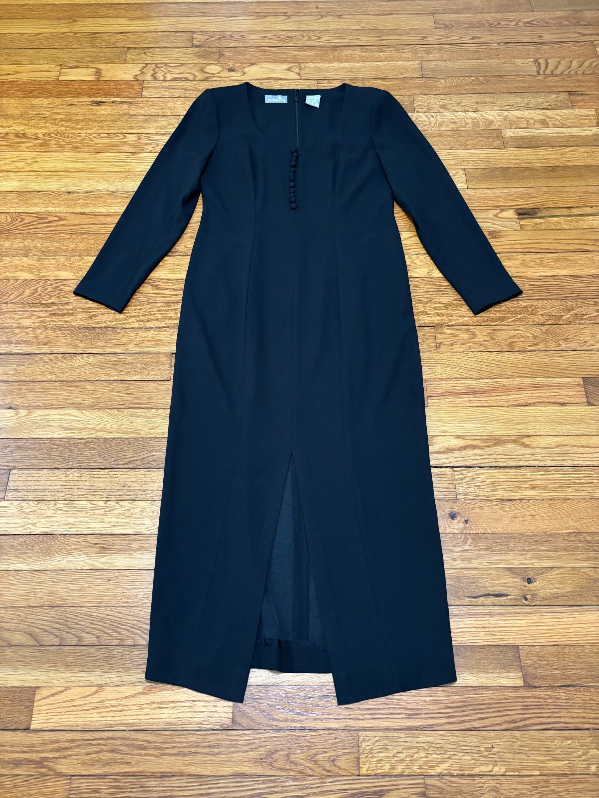 Vintage Liz Claiborne Womens Dress Size 10 Black Long Sleeve Elegant Formal