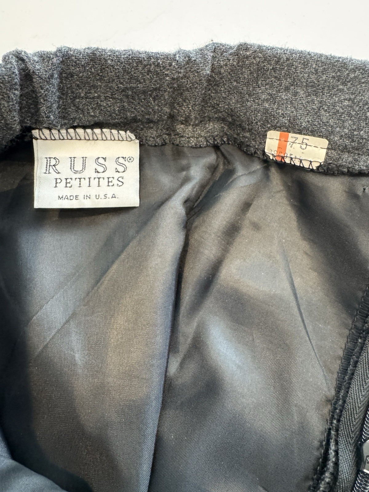 VTG 70-80s Steel Dark Grey Skirt Women’s Sz 14 Pockets A Line Knee Classic
