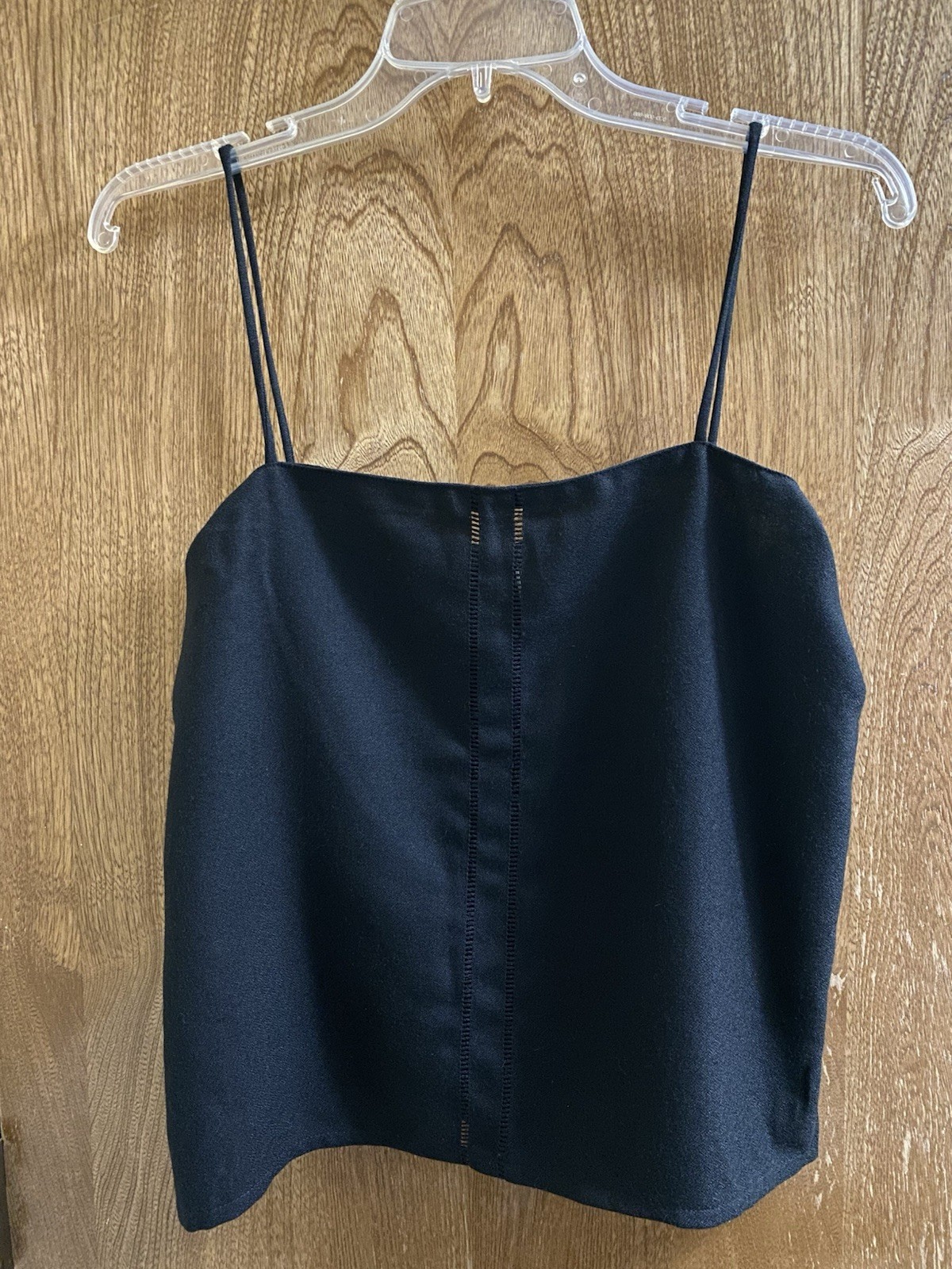 Vintage Clyde Crop Top Strappy Open Square Front Lightweight Blended Fabric 9/10