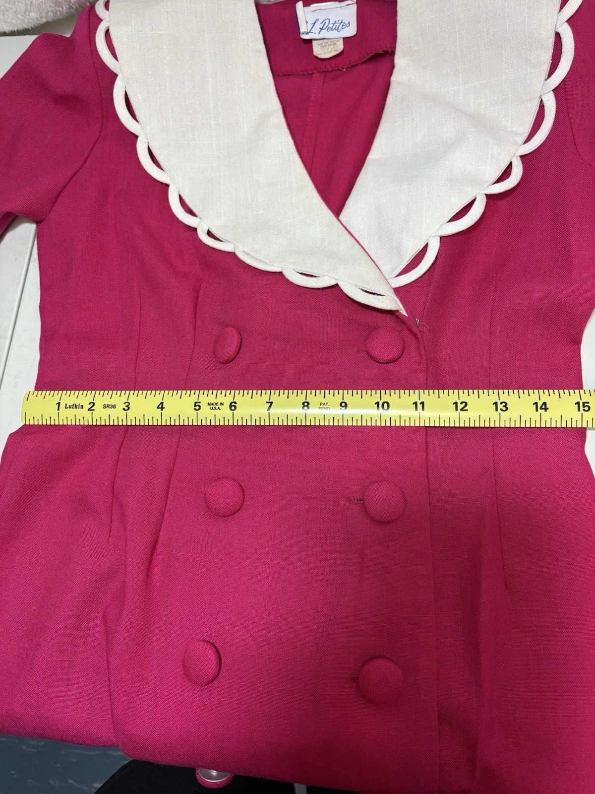 S L Petites Vintage Hot Pink Front Button A Frame Dress