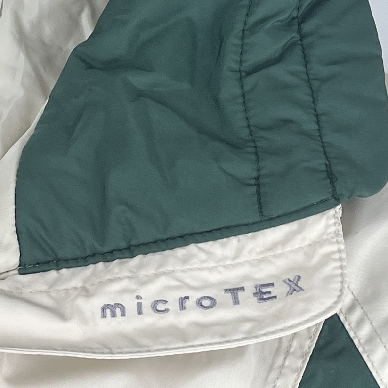 Vintage 90s Columbia Micro-Tex Ski Jacket Women’s XL Colorblock Cream Green