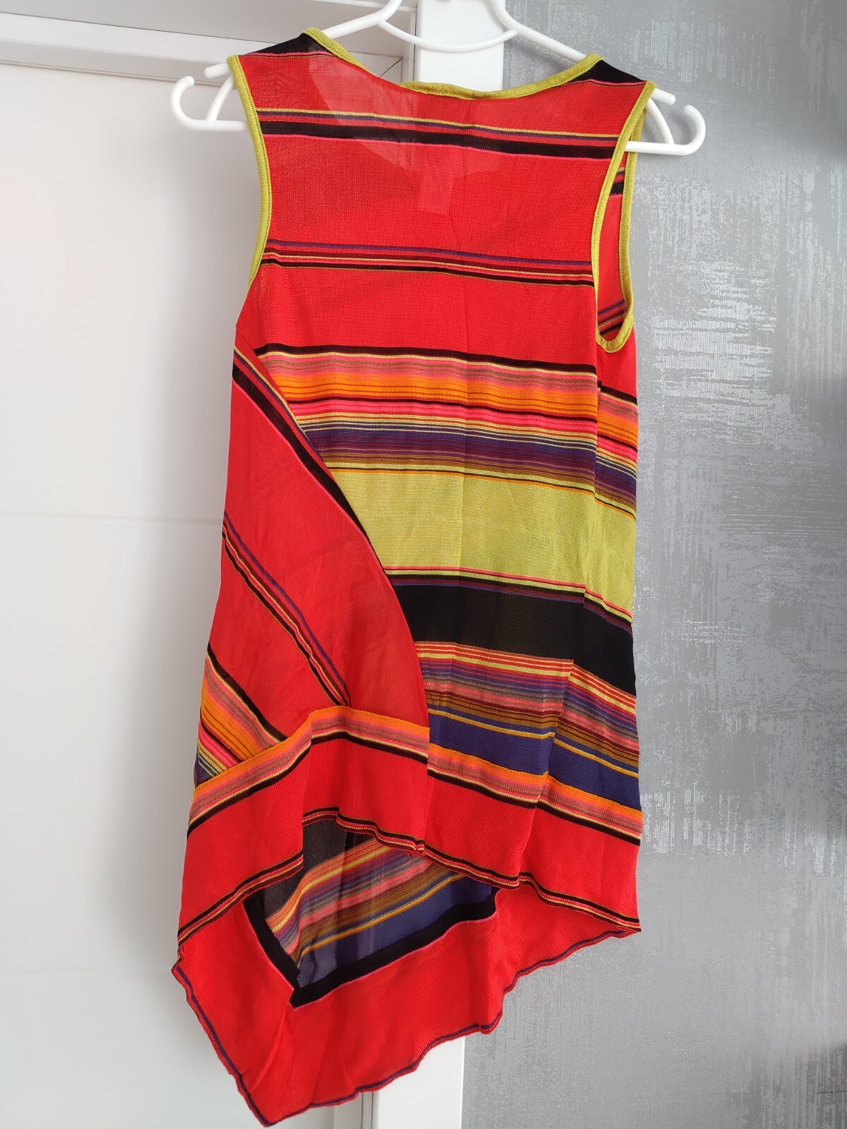 Kenzo Jungle Vintage Striped Multicolor Top Tank Shirt Dress Jersey Sleeveless L