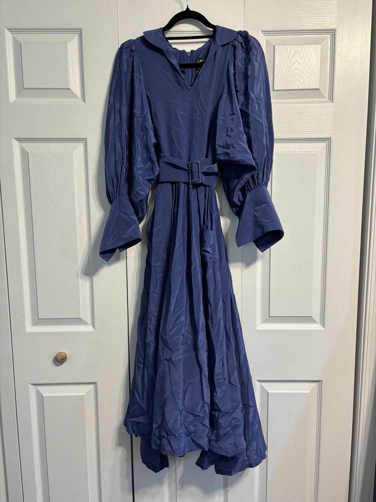 Vintage Droopy and Brown York & Edinburgh Blue Batwing Prairie Dress Womens 12
