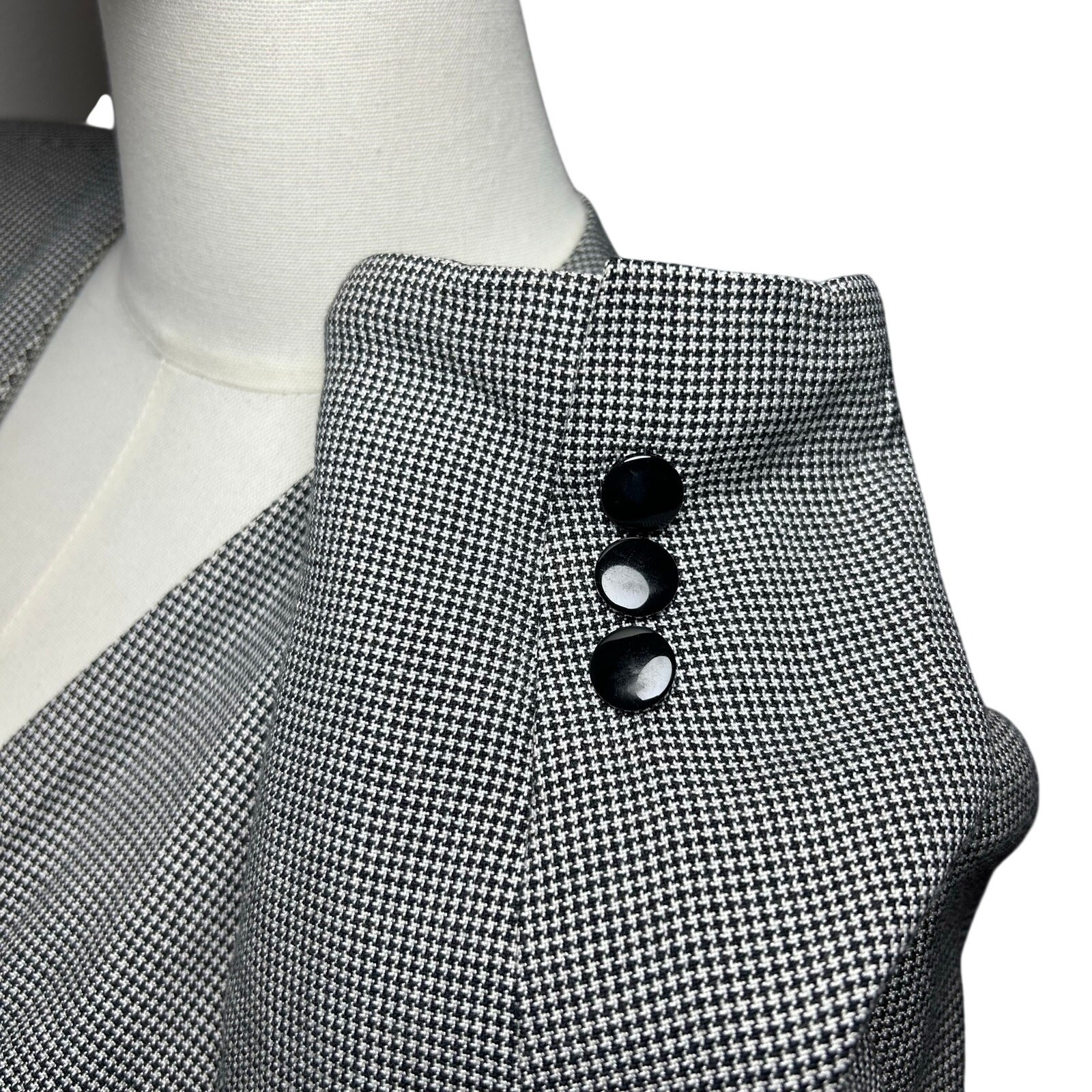 VTG 80s Gray Power Blazer Petite 8 Dark Academia Preppy Minimalism Office Siren