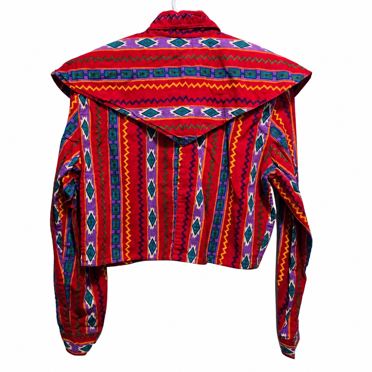 Vintage Rodeo Western Wear Southwestern Aztec Crop Jacket Shirt M Shoulder Pads