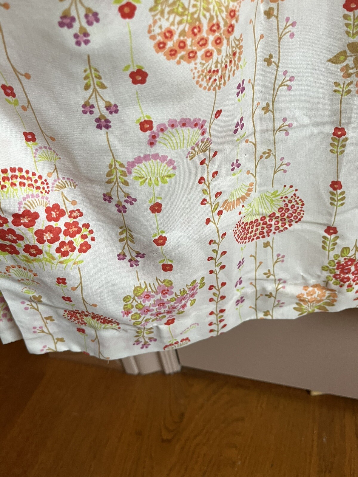 70’s I.Appel Vintage Floral Long House Coat Button Up Robe Orange Cream