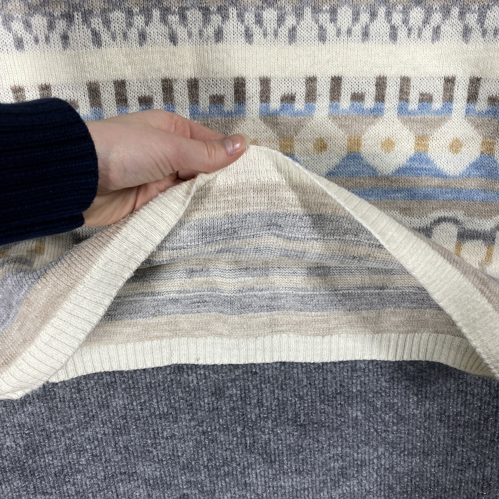 VINTAGE 60s Jersild Fair Isle Crewneck Sweater Women Size Large Nordic Acrylic