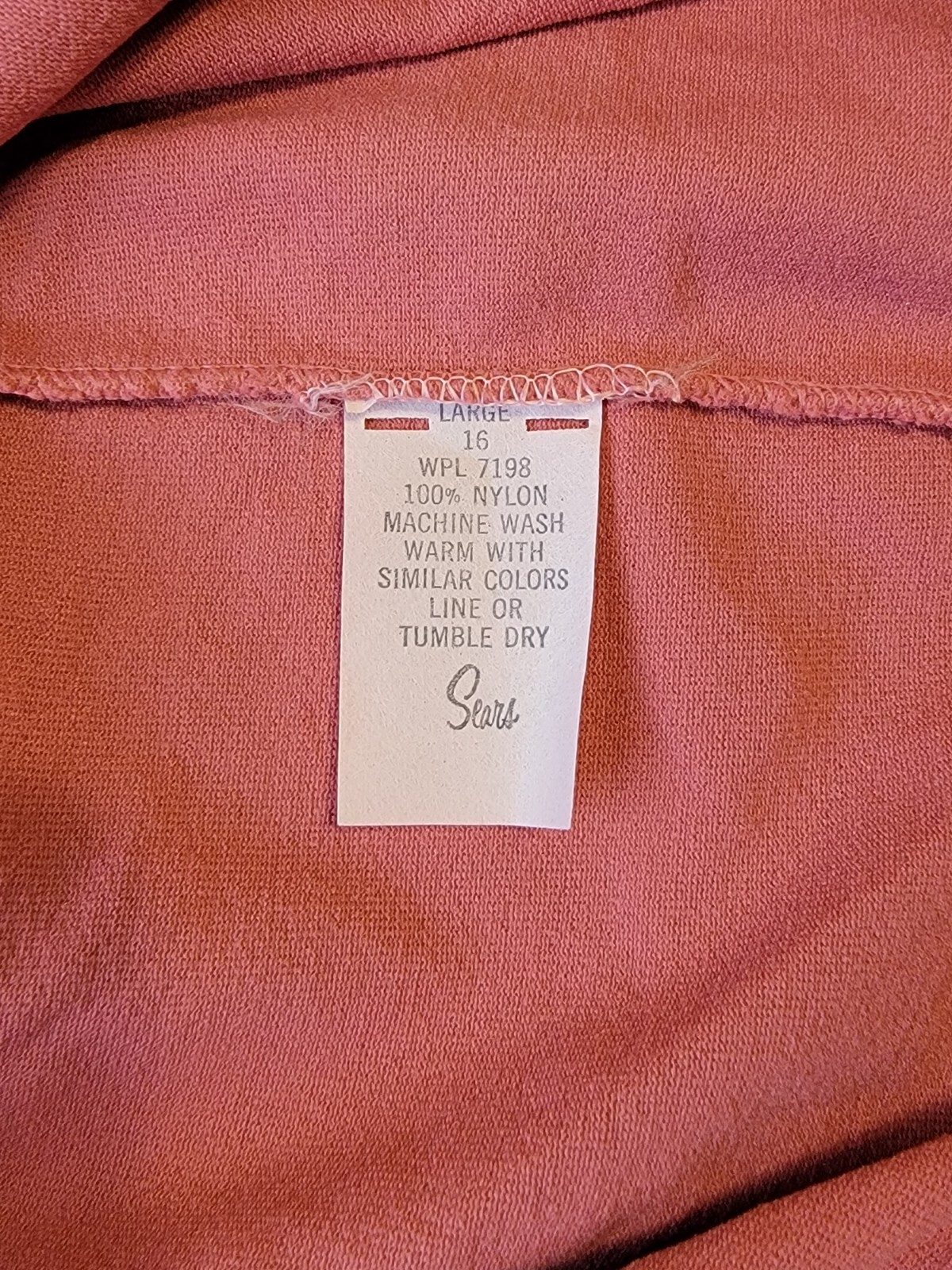 Vintage Sears nylon Hipster bikini Brief Panties Large pink style 7198