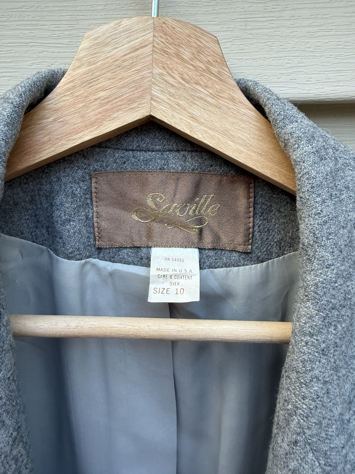 Vintage Saville Wool Blazer Jacket size 10 Grey Double Breasted Womens