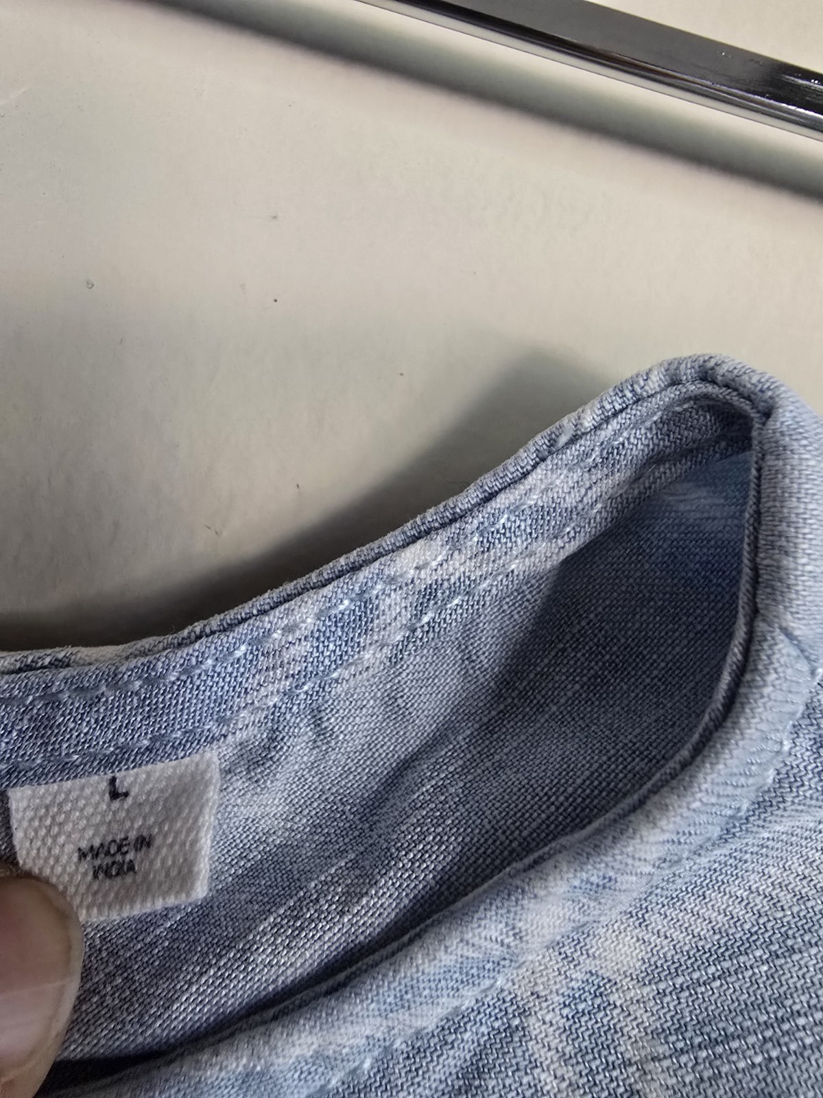 This light blue dress from Gap features a white checkered pattern and an A-line
