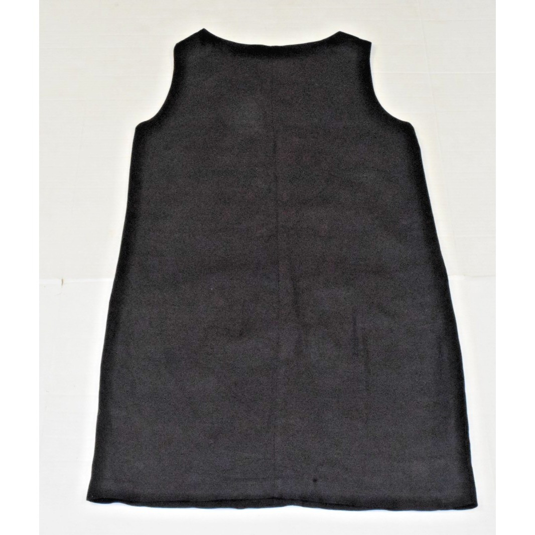 Vintage Linen Dress The Limited Size S 90s Black Quarter Button Lined Made Italy