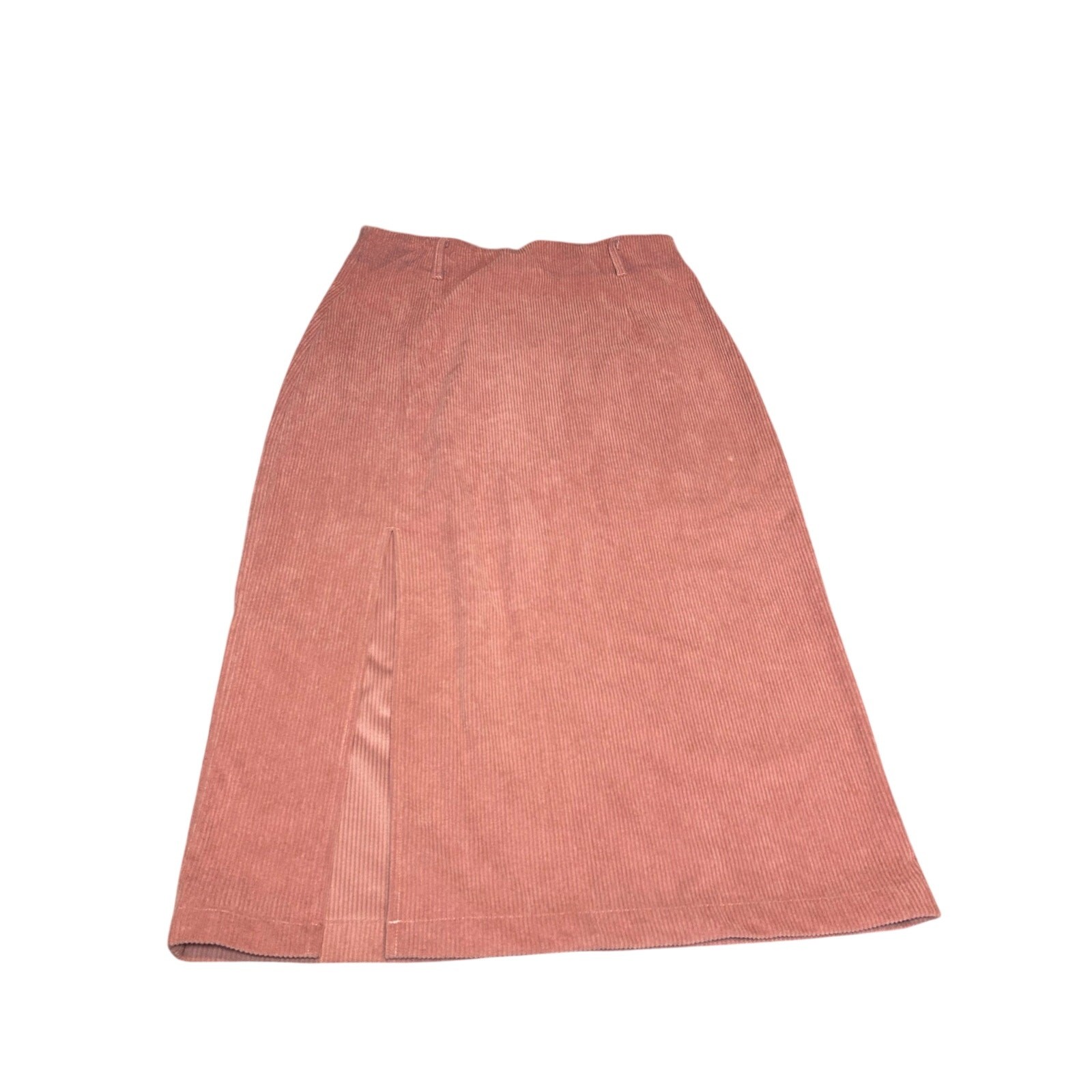 VTG 90s Mauve Thick Corduroy Midi Skirt M Grunge Minimalist Casual Cottage Boho