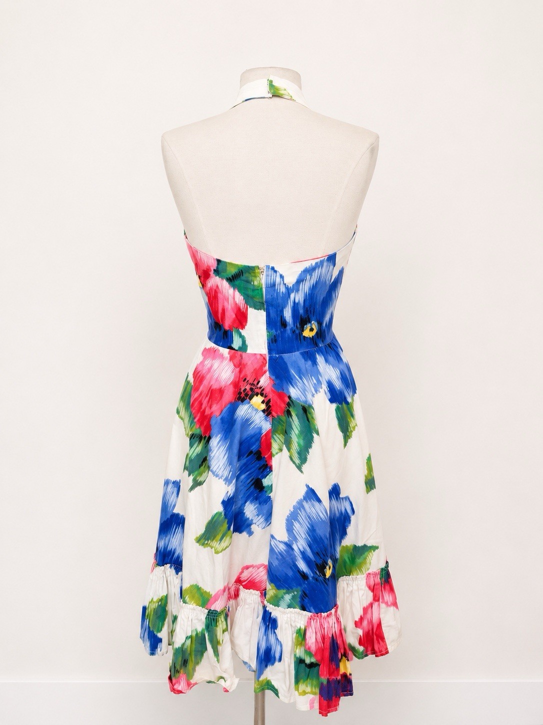 Vintage 60s Halter Fit & Flare Dress Size 4 Palm Springs Resort Glam Mod MCM