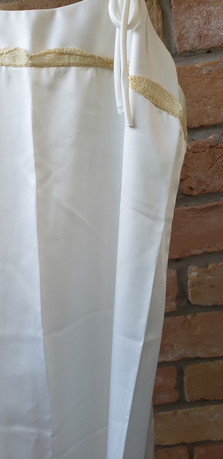 VTG Zandra Rhodes White Gown Dress Sz P Designer Semi-Sheer Union Tag USA FLAWS