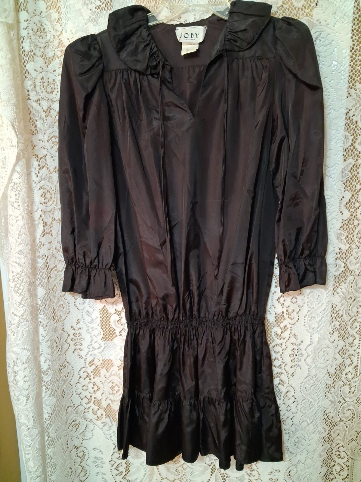 Vintage 80s Bubble Dress By Jody California…black Acetate. Size 9