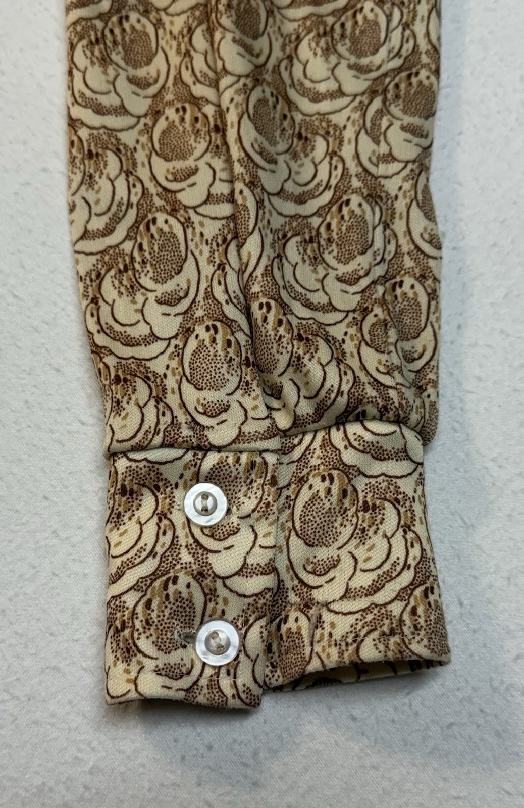 Devon Vintage 70s Dacron Polyester Blouse Sz M Chest 35” Collar 3.5” Dagger EUC