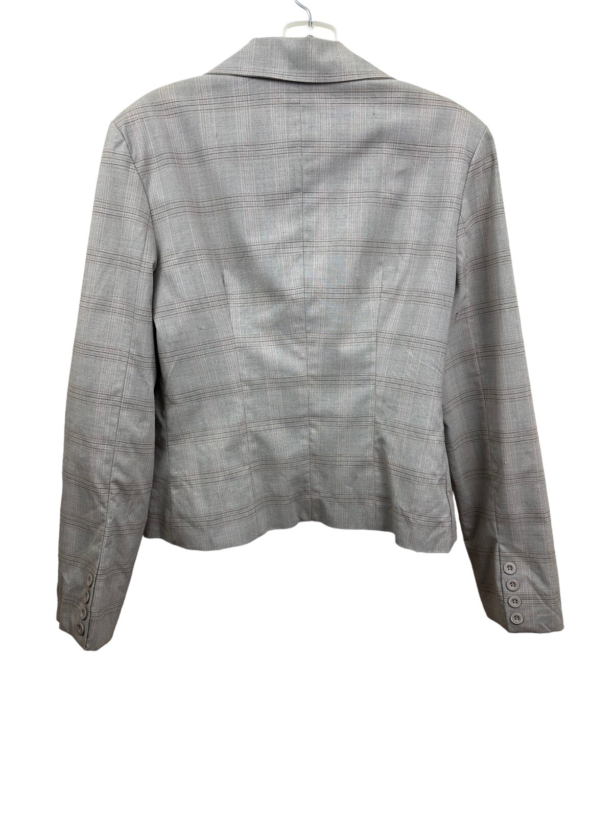 Y2K Vtg Rampage Womens Blazer M Tan Glen Plaid Single Breasted One Button Lined