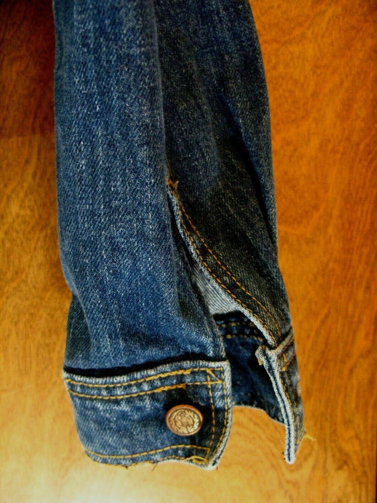 Vintage Womens New York Girl Denim Jeans Jacket Dark Blue Wash Sz Med Mexico