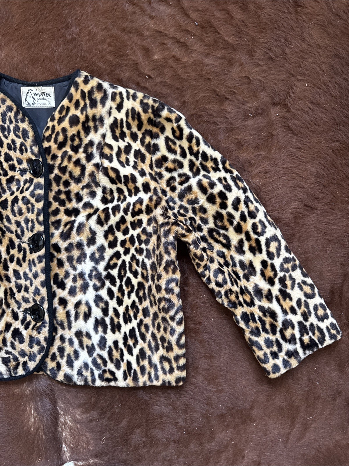 Vintage Women’s 50s Faux Leopard Fur Top Small Winter Product Campus