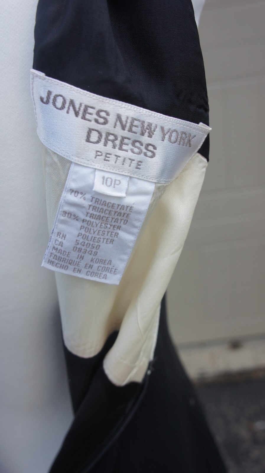 Vintage JONES OF NEW YORK Black White Color Block Shift Retro size 10 petite