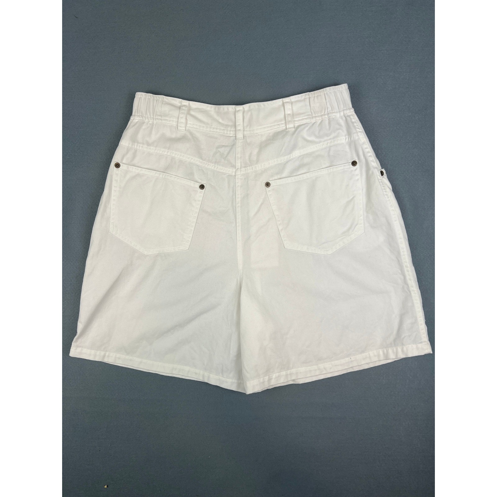 Vintage High Rise Shorts Coastal Grandma Minimalist 90s White Cotton 12P