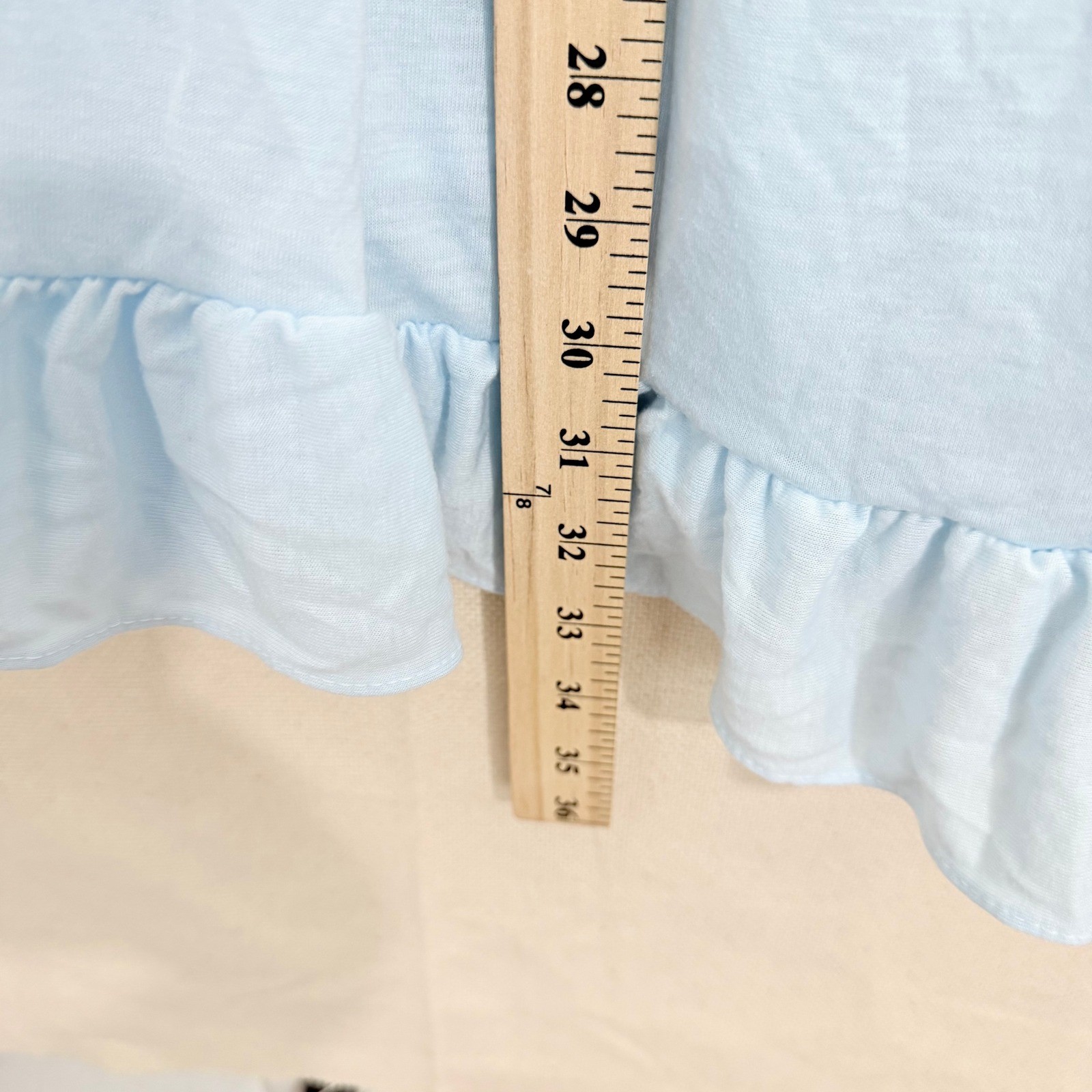 Stardust Vintage Nightgown L Baby Blue Lace Ruffle Quintura Sleepwear NWT