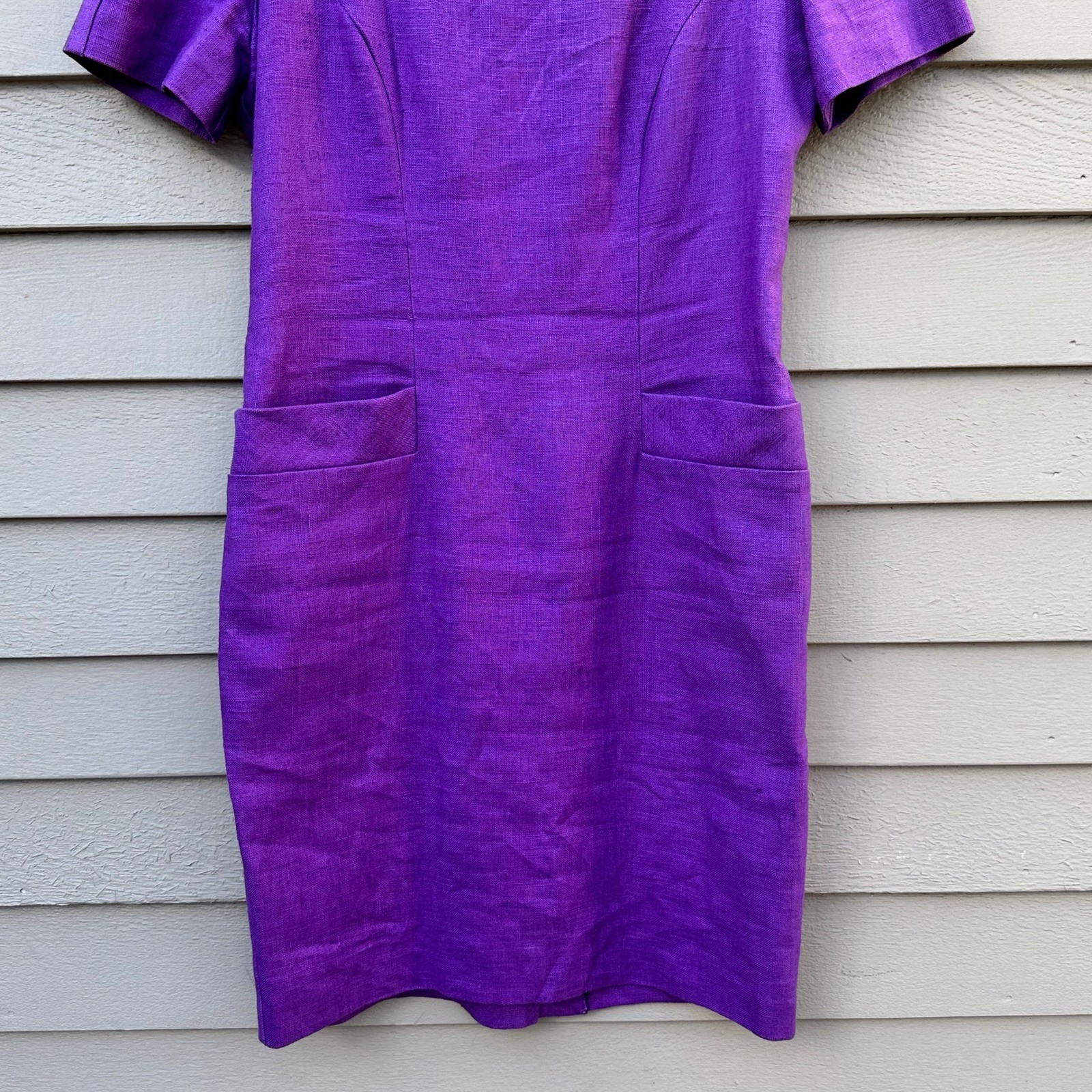 Vintage Santa Fe Purple Sheath Dress Size 8 USA Acetate Career Party Midi