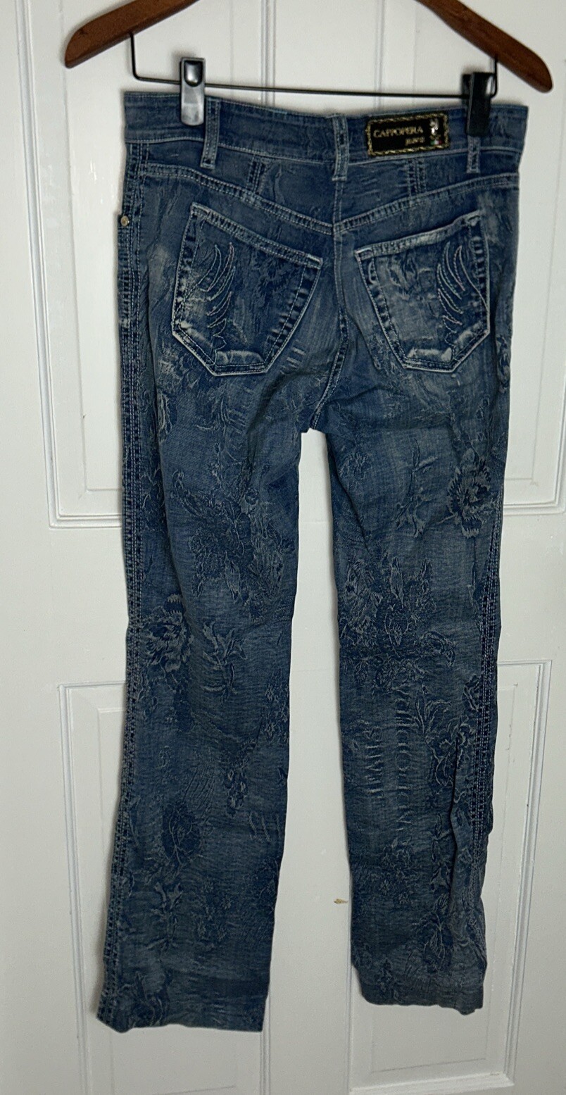RARE VTG Cappopera Jeans Couture, Italian, Y2K/ 90’s, Brocade Design, 30” x 31”