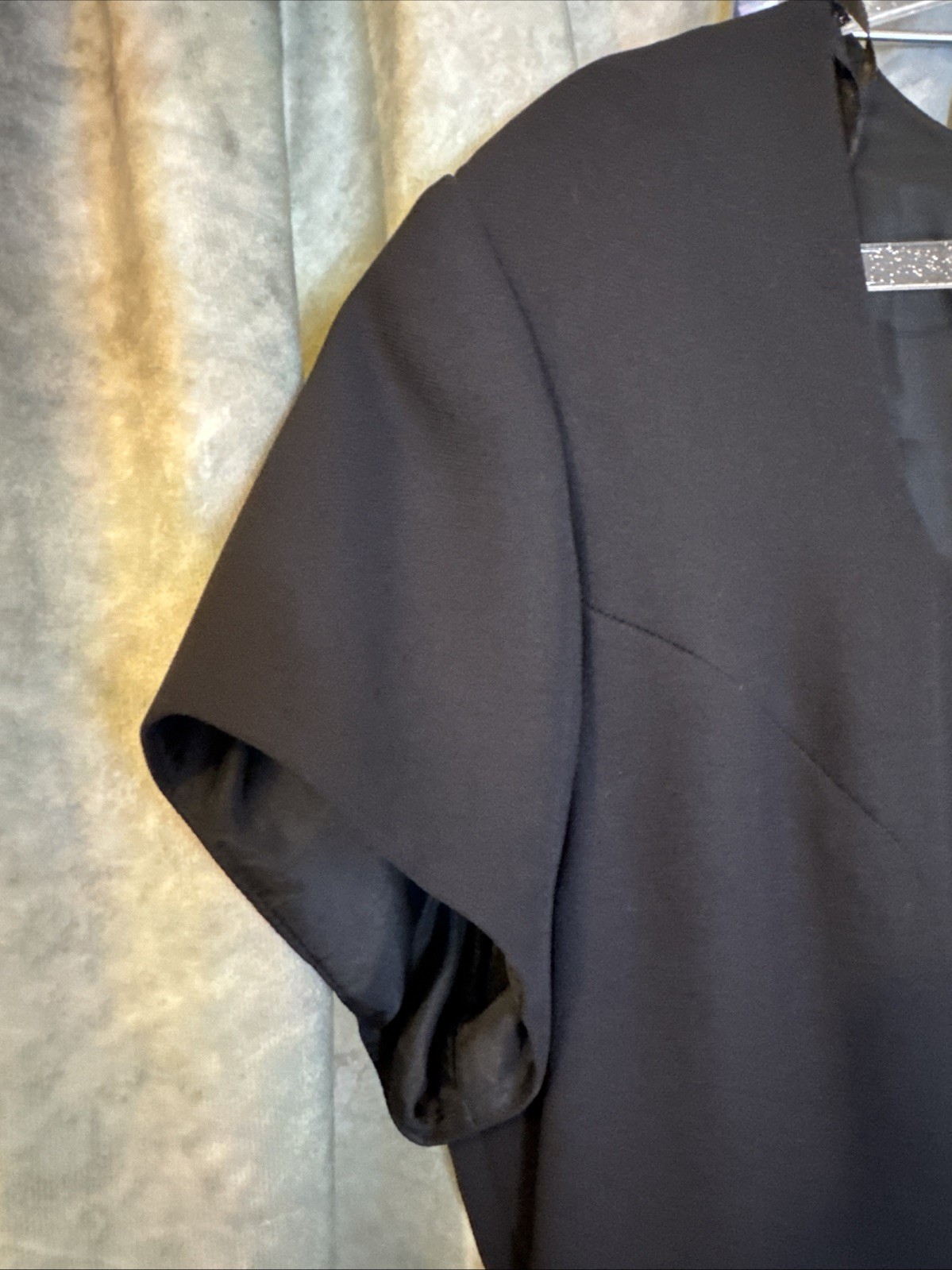 Vintage Liz Claiborne Women’s 12 Long Black Sheath Dress Scoop Neck Formal