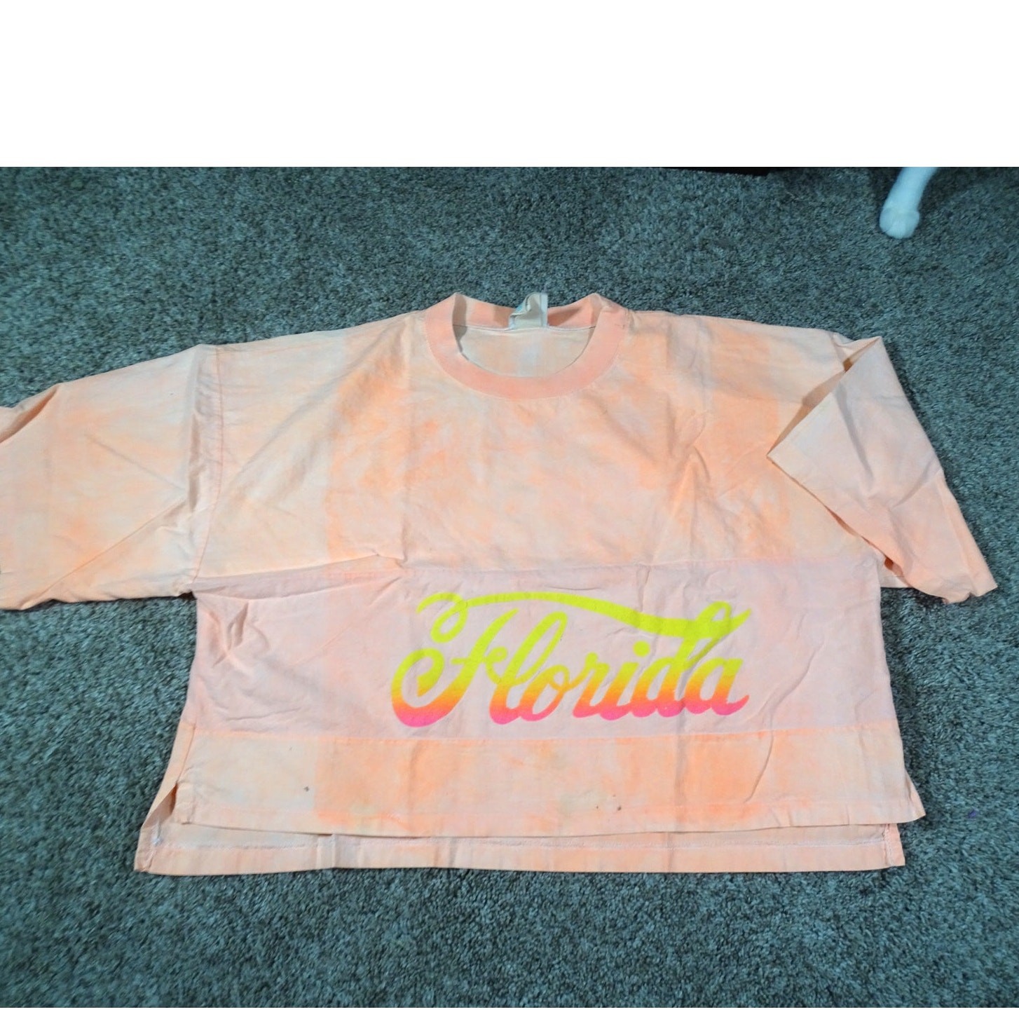 Vintage 90s Florida Sport Surf Oversized Cropped Tee One Size