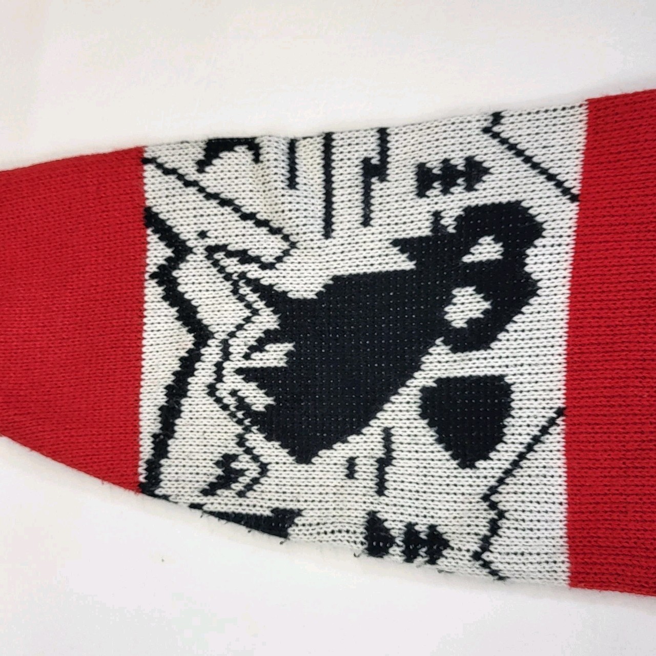 Vtg Jamie Scott Red Knit Sweater Reindeer Antelope Retro Ugly Christmas Cozy 80s