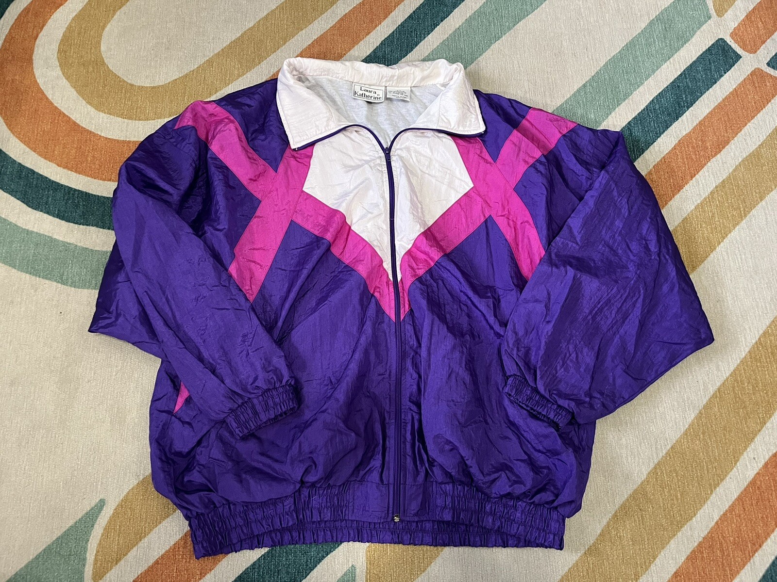Vintage 90’s Purple Pink Bubblegum Pop Barbie Style Funky Women’s Windbreaker