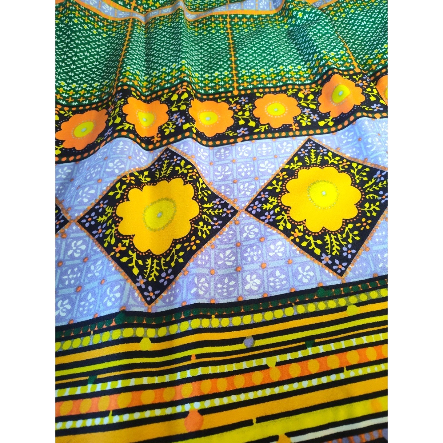 Malbe Originals Vintage Maxi Skirt Size 9/10 Colorful Happy Hippie Festival 70s