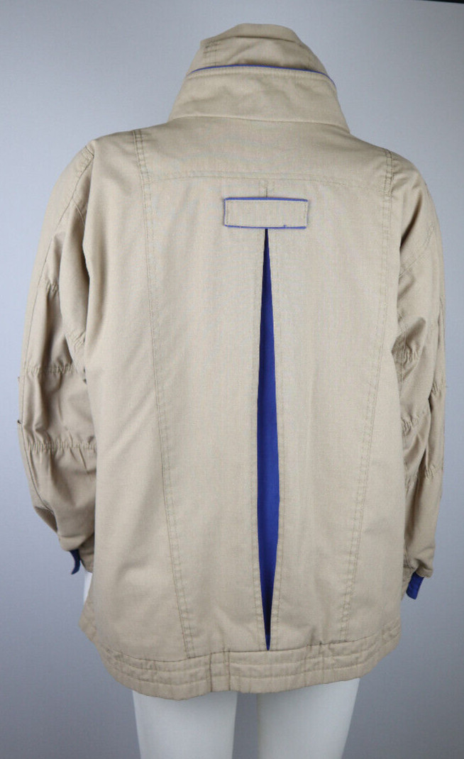 VINTAGE 80s 90s WOMEN’S BEIGE BOMBER JACKET COAT – IZZI – SIZE M