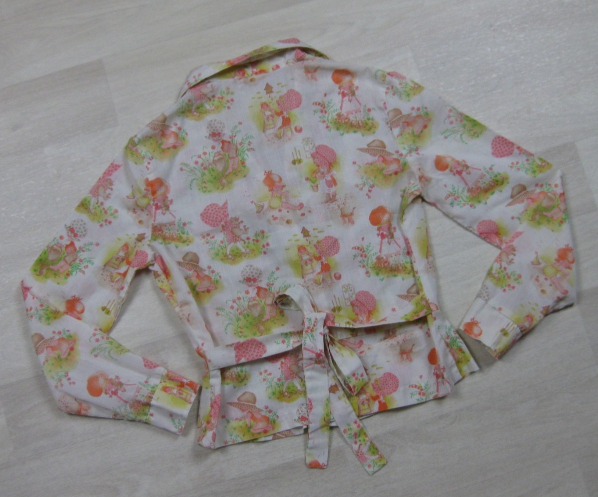 Vintage 70s Strawberry Shortcake Blouse Women’s (S) Button Up Coquette