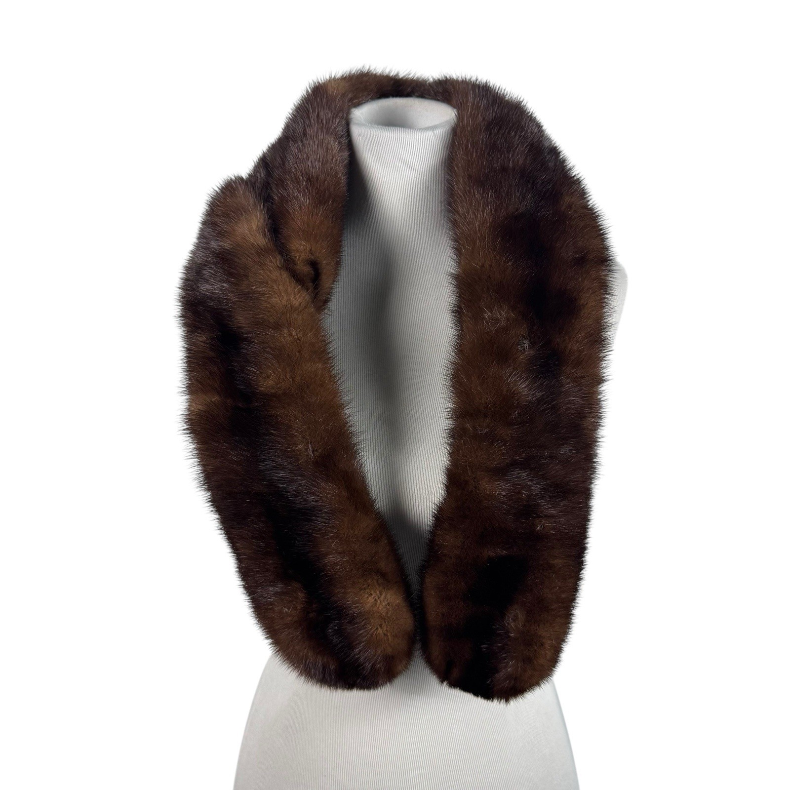 Vintage Genuine Mink Fur Collar Stole Brown Wrap Shawl Woodward & Lothrop