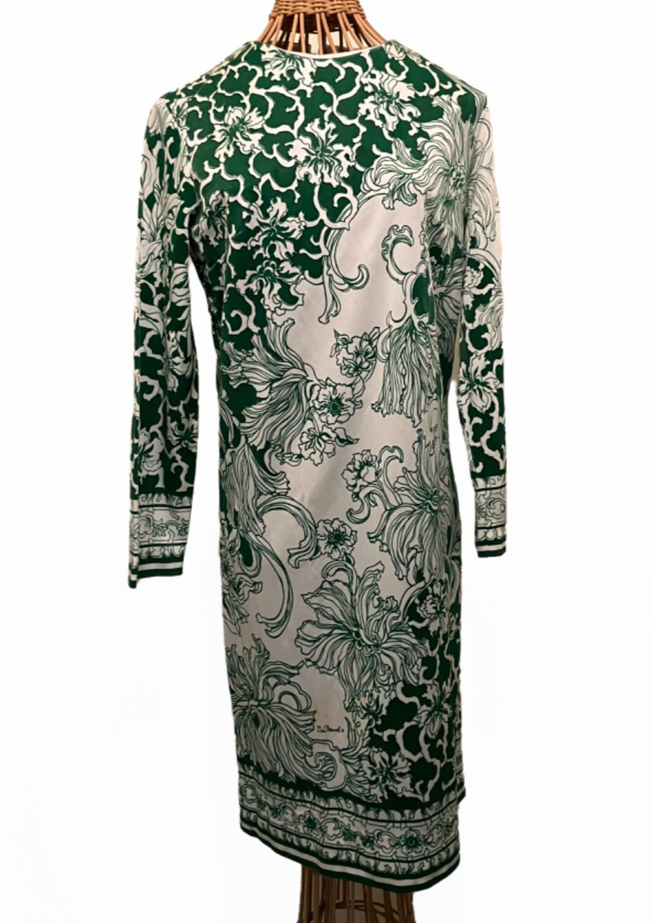 Gorgeous vintage Don Manuel of Miami green and cream floral print dress